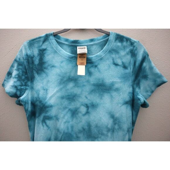 PINK x Victoria's Secret Women's Sz S Blue Tie Dye Beach Terry Ruched Dress - Picture 2 of 8